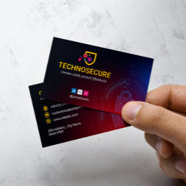 Cybersicherheitsgeschäft | Futuristische Dunkelora Visitenkarte