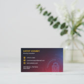 Cybersicherheitsgeschäft | Futuristische Dunkelora Visitenkarte (Stehend Vorderseite)