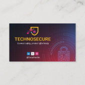 Cybersicherheitsgeschäft | Futuristische Dunkelora Visitenkarte (Rückseite)