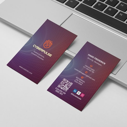 Cybersicherheitsgeschäft | Lila Puls Visitenkarte