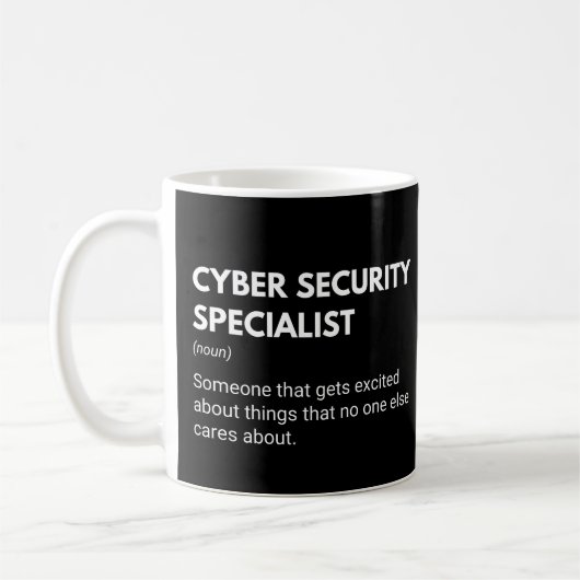 Cybersicherheitsspezialist Funny Computer Nerd Kaffeetasse (Links)