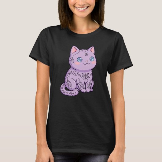 Cybersigilismus-Katze T-Shirt (Vorderseite)