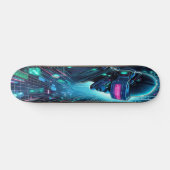 "Cyberspace Conqueror: Hacker's Realm Evil twin Skateboard (Horizontal)