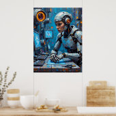 Cyborg am Terminal Poster (Küche)