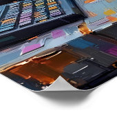 Cyborg am Terminal Poster (Ecke)