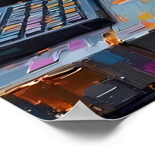 Cyborg am Terminal Poster (Ecke)