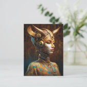 Cyborg Antelope Woman Robot Science Fiction Postkarte (Stehend Vorderseite)