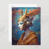 Cyborg Antelope Woman Robot Science Fiction Postkarte (Vorne/Hinten)