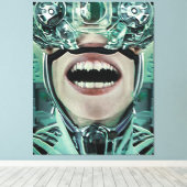 Cyborg bei der Operation der digitalen Kunst Leinwanddruck (Insitu (Holzboden))