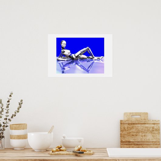 Cyborg Blue Poster (Küche)