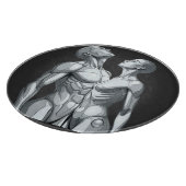 Cyborg Couple Round Glass Cutting Board Schneidebrett (Ecke)