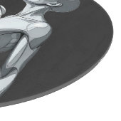 Cyborg Couple Round Glass Cutting Board Schneidebrett (Ecke)