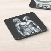 Cyborg Couple Square Hard Plastic Coasters Getränkeuntersetzer (Linke Seite)