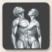 Cyborg Couple Square Hard Plastic Coasters Getränkeuntersetzer (Vorderseite)