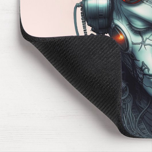 Cyborg Cyberpunk Dj Mousepad (Ecke)