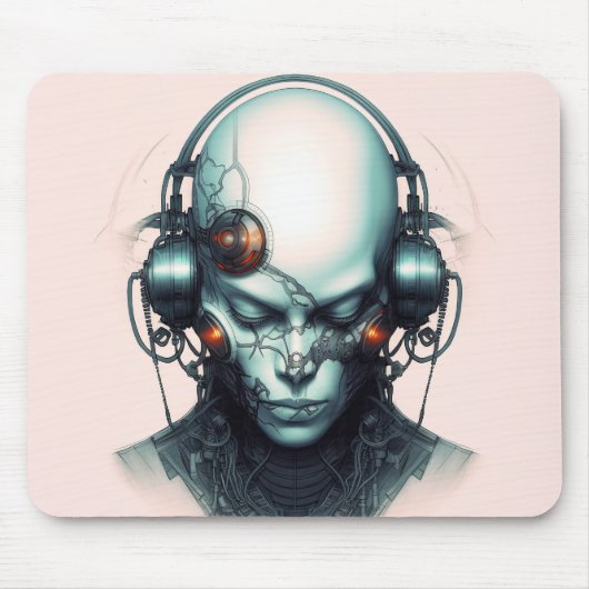 Cyborg Cyberpunk Dj Mousepad (Vorne)