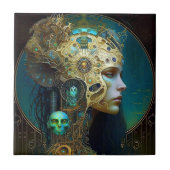 Cyborg Fantasy Sci-Fi Art Keramik Tile Fliese (Vorderseite)