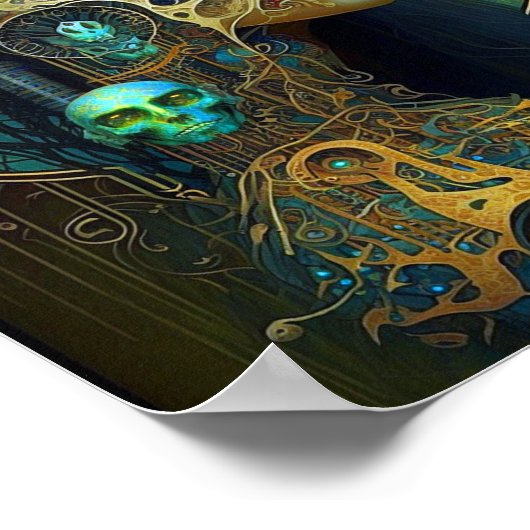 Cyborg Fantasy Sci-Fi Art Poster (Ecke)