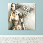 Cyborg Female Ai Art Leinwanddruck (Insitu (Holzboden))