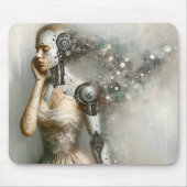 Cyborg Female Ai Art Mousepad (Vorne)