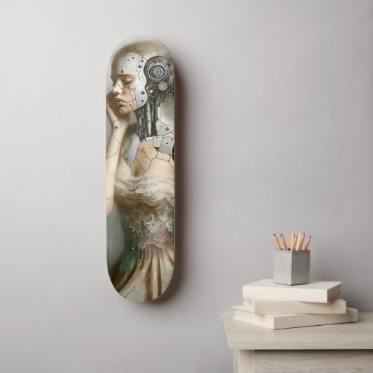 Cyborg Female Ai Art Skateboard (Wandkunst)