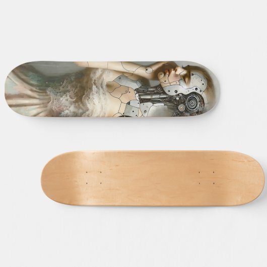 Cyborg Female Ai Art Skateboard (Horizontal)