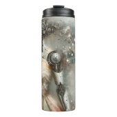 Cyborg Female Ai Art Thermosbecher (Vorderseite)