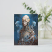 Cyborg Futuristische Science Fiction Postkarte (Stehend Vorderseite)