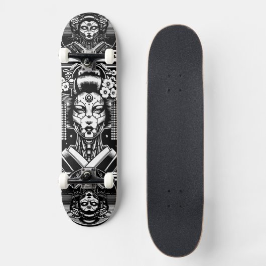 Cyborg Geisha Skateboard (Vorderseite)