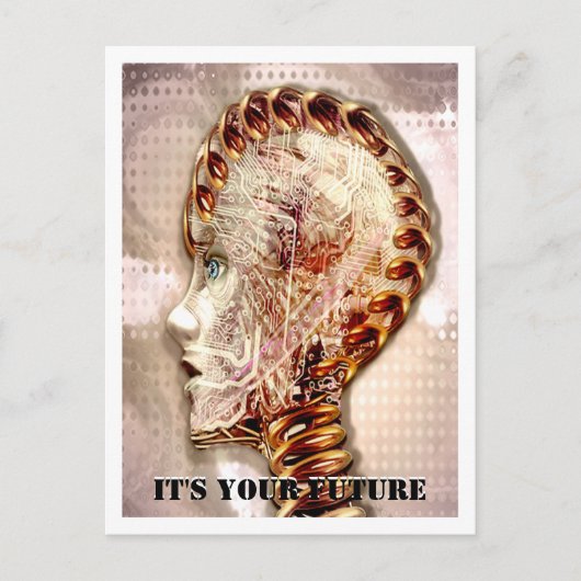 Cyborg Ginger anpassbare Postkarte (Vorderseite)