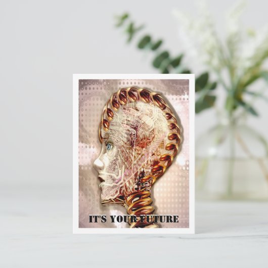 Cyborg Ginger individuell anpassbare Postkarte (Stehend Vorderseite)