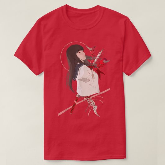 Cyborg Girl Aesthetic Samurai Japanese Otaku Weebs T-Shirt (Design vorne)