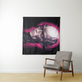 Cyborg Girl Cool Teen Pink Neon Wandteppich (Beispiel (Horizontal))