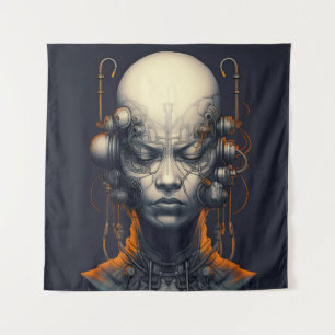 Cyborg Girl Dreamer Teen Wandteppich