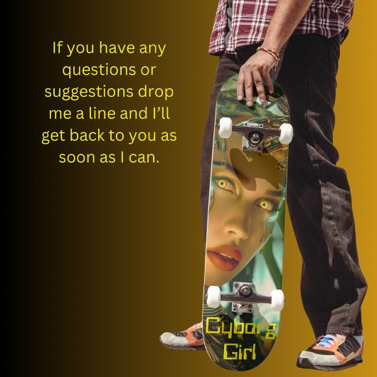 Cyborg Girl Skateboard