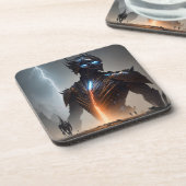 Cyborg-Krieger Getränkeuntersetzer (Linke Seite)