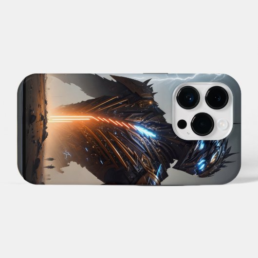 Cyborg-Krieger iPhone Hülle (Rückseite (Horizontal))