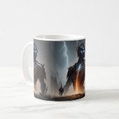 Cyborg-Krieger Kaffeetasse (Vorderseite Links)