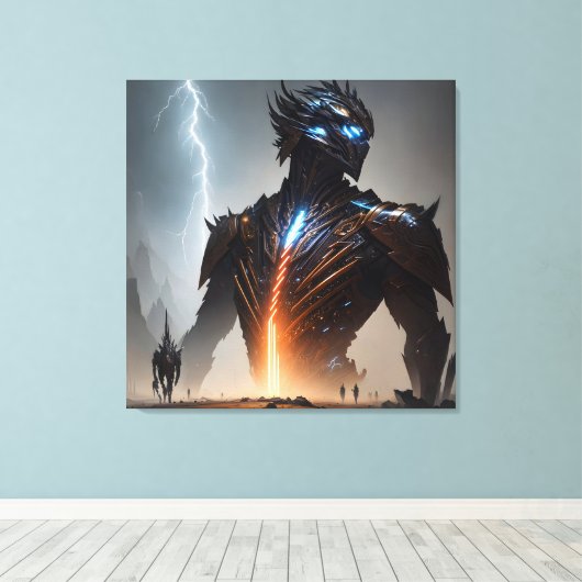 Cyborg-Krieger Leinwanddruck (Insitu (Holzboden))