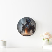 Cyborg-Krieger Runde Wanduhr (Zuhause)