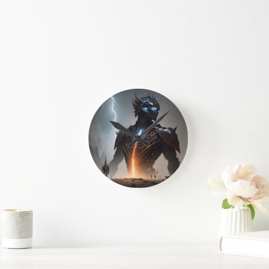 Cyborg-Krieger Runde Wanduhr (Zuhause)
