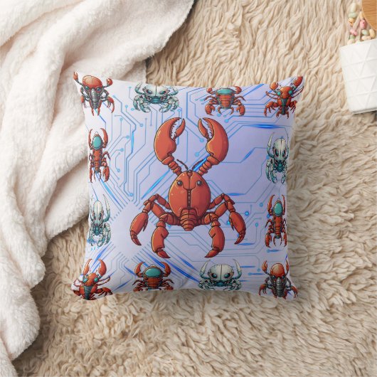 Cyborg Lobster Print Kissen (Decke)
