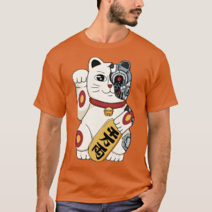 Cyborg Maneki Neko Cat Cyber Ästhetik T-Shirt