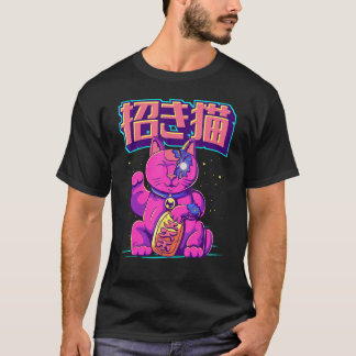 Cyborg Maneki Neko Cat Japanese Lucky Cat Cyber Ae T-Shirt
