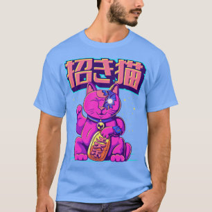 Cyborg Maneki Neko Katze Japanisch Cyber-Ästhetik T-Shirt