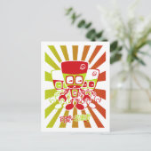 Cyborg Mascot Postkarte (Stehend Vorderseite)