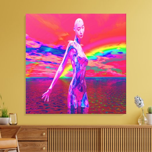 Cyborg Mask Leinwanddruck (Insitu (Wohnzimmer))