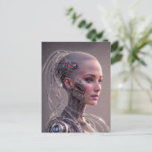 Cyborg mit vielen Kreisen Postkarte (Stehend Vorderseite)