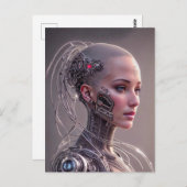 Cyborg mit vielen Kreisen Postkarte (Vorne/Hinten)