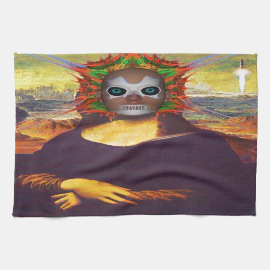 Cyborg Mona Lisa Handtuch (Horizontal)
